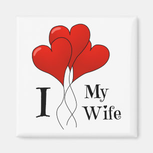 Aimant Trio de Ballons du Coeur Rouge J'aime ma femme