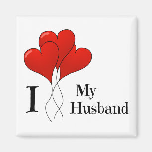 Aimant Trio de Ballons du Coeur Rouge J'aime mon mari