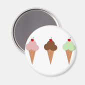Aimant Trio de crème glacée (Recto/Verso)