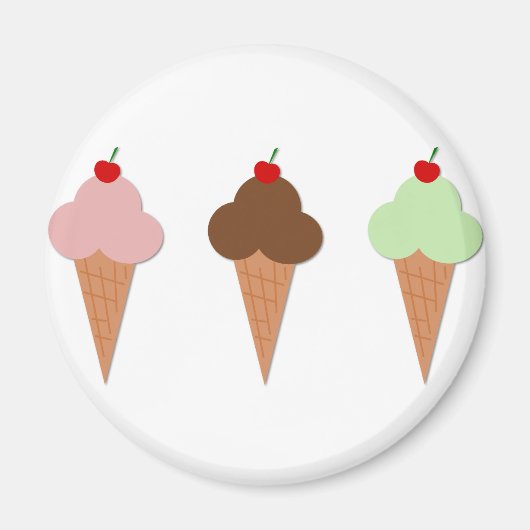 Aimant Trio de crème glacée (Devant)
