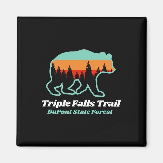 Aimant Triple Falls Trail Dupont State Forest Bear Souven (Devant)