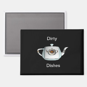 Aimant Triple Teapots Dirty Plats Lave-Vaisselle Noir