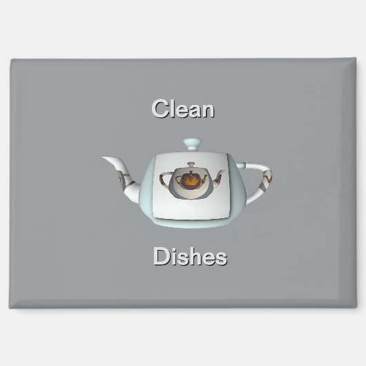 Aimant Triple Teapots Plats propres Lave-vaisselle (Recto)