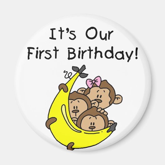 Aimant Triplets 1er - Deux garçons, une fille (Devant)