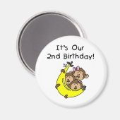 Aimant Triplets 2e - Deux garçons / Un tee-shirt fille (Recto/Verso)