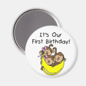 Aimant Triplets ęrs - Deux T-shirts et cadeaux de garçon (Recto/Verso)