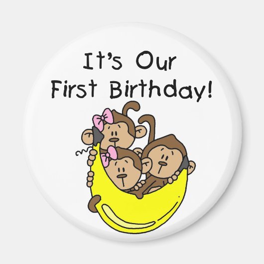 Aimant Triplets ęrs - Deux T-shirts et cadeaux de garçon (Devant)