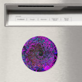 Aimant Trippy Black et Magenta Retro Liquid Swirl (In Situ (Lave-vaisselle))