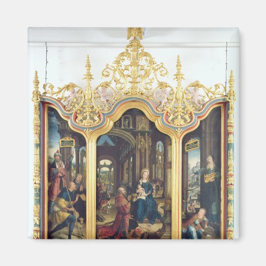 Aimant Triptyque de l'Adoration du Christ Infant (Devant)