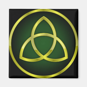 Aimant triquetra or et vert