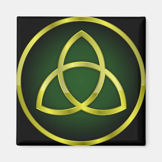 Aimant triquetra or et vert (Devant)
