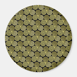 Aimant Triskele à triple spirale celtique kaki beige