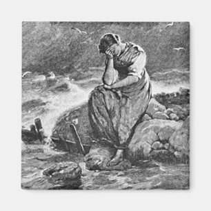 Aimant Triste Gothique Femme Vintage Sympathie Art Illust