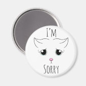 Aimant Triste visage de chat : Je suis désolé (Recto/Verso)