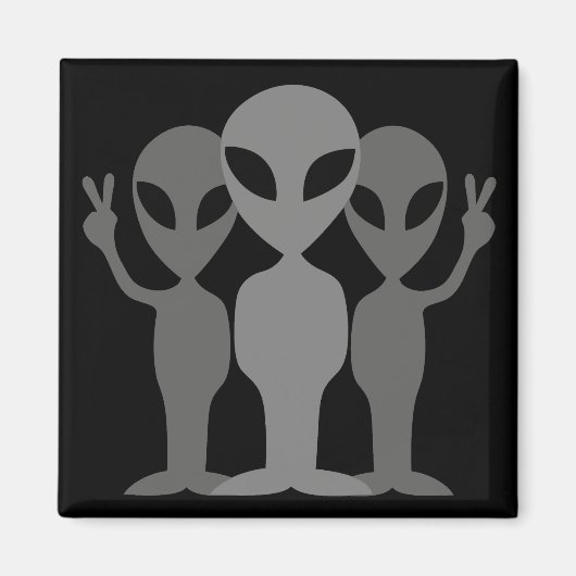Aimant Trois Aliens de l'espace gris (Devant)