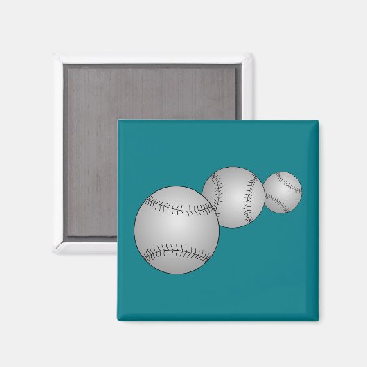 Aimant Trois Baseballs (Recto/Verso)