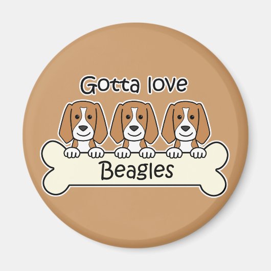 Aimant Trois Beagles (Devant)