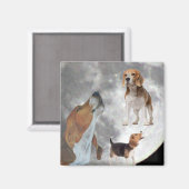 Aimant Trois Beagles et l'aimant de la lune (Recto/Verso)