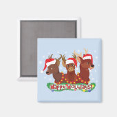 Aimant Trois cerfs de Noël (Recto/Verso)