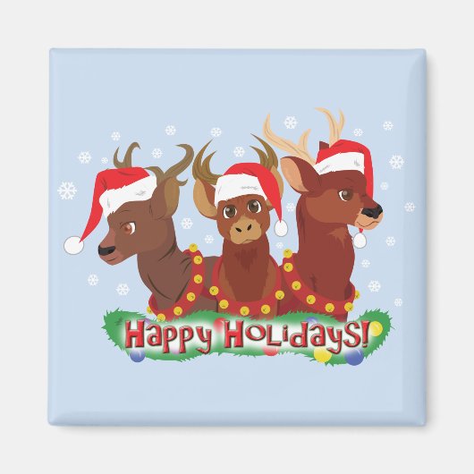 Aimant Trois cerfs de Noël (Devant)