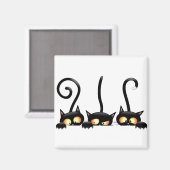 Aimant Trois chats noirs (Recto/Verso)