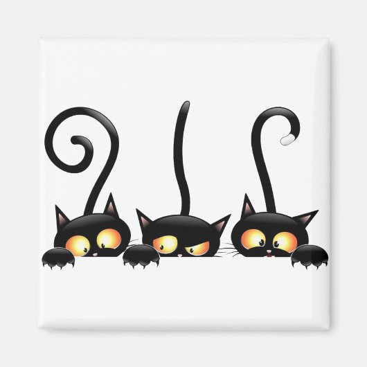 Aimant Trois chats noirs (Devant)
