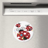 Aimant Trois coccinelle rouge et noire avec étoiles (In Situ (Lave-vaisselle))