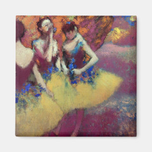 Aimant Trois danseurs en jupe jaune par Degas
