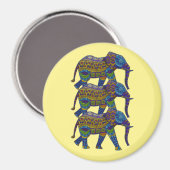Aimant Trois éléphants colorés en mosaïque (Recto/Verso)