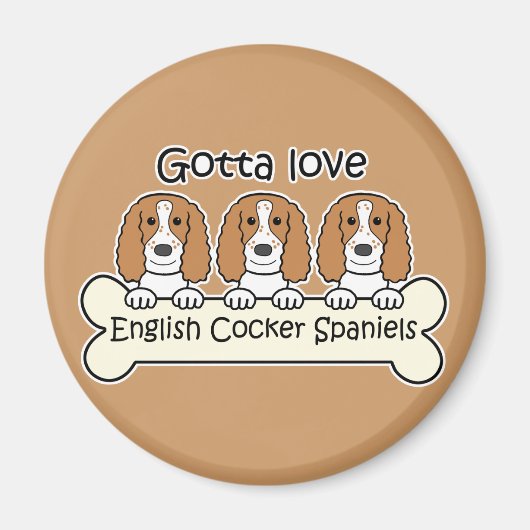 Aimant Trois Espagnols Anglais Cocker (Devant)