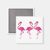 Aimant Trois Flamants roses de Noël (Recto/Verso)