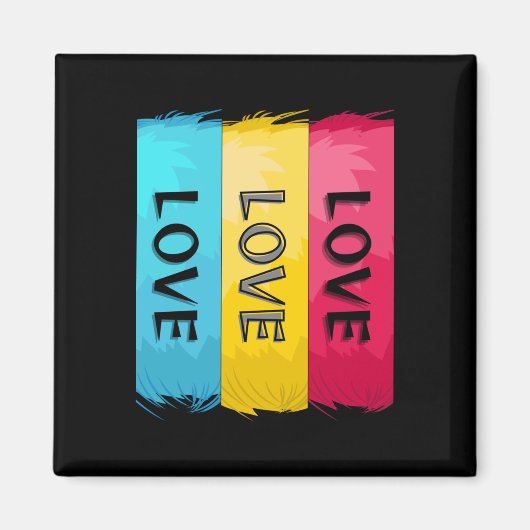 Aimant Trois fois Love Design (Devant)