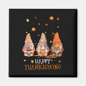 Aimant Trois Gnomes Jour Bon thanksgiving Automne Automne (Devant)