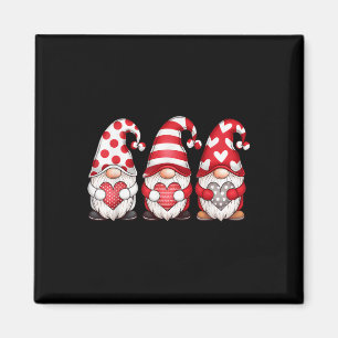 Aimant Trois Gnomes tenant le coeur Valentines Journée Fe
