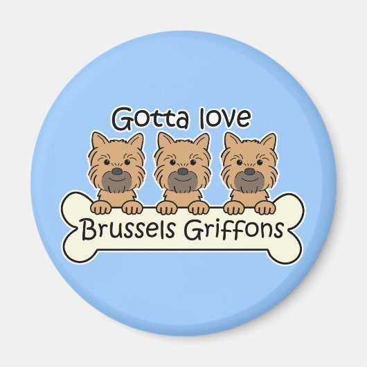 Aimant Trois Griffons bruxellois (Devant)