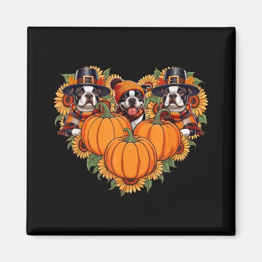 Aimant Trois mignons Shar Peis Thanksgiving Pilgrim Fall  (Devant)