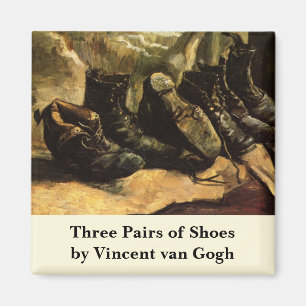 Aimant Trois paires de chaussures de Vincent van Gogh