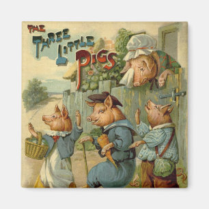 Aimant Trois Petits Chiens Vintage Fairy Tale