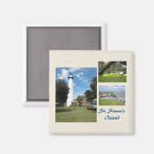 Aimant Trois photos du Modèle de l'île St Simons (Recto/Verso)