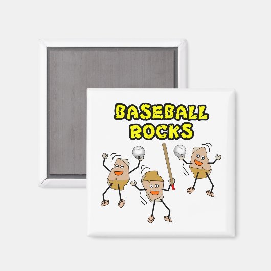 Aimant Trois rochers de baseball (Recto/Verso)