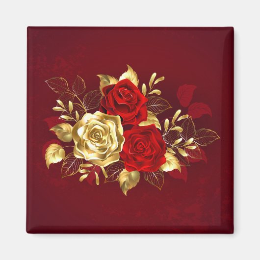 Aimant Trois roses de joaillerie (Devant)