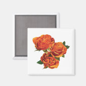 Aimant Trois Roses orange (Recto/Verso)
