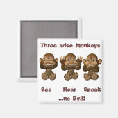 Aimant trois singes sages (Recto/Verso)