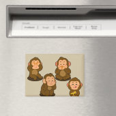 Aimant Trois Singes Sages plus un Normal (In Situ (Lave-vaisselle))