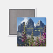 Aimant Trois sommets de Lavaredo Italie Fleur sauvage (Recto/Verso)