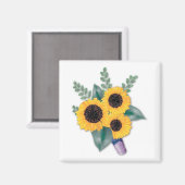 Aimant Trois Tournesols gais (Recto/Verso)