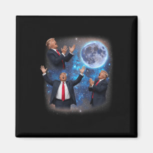 Aimant Trois Trump hurlant à la lune drôle de mème Trump 