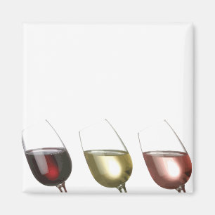 Aimant Trois verres de vin personnalisés