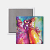 Aimant TROISIÈME MASQUE Mascarade vénitienne Aquarelle (Recto/Verso)