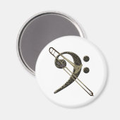 Aimant Trombone Bass Clef Music Instrument (Recto/Verso)